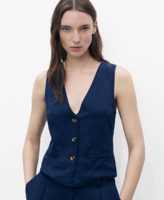 MANGO - Women's Denim-Effect Lyocell Vest