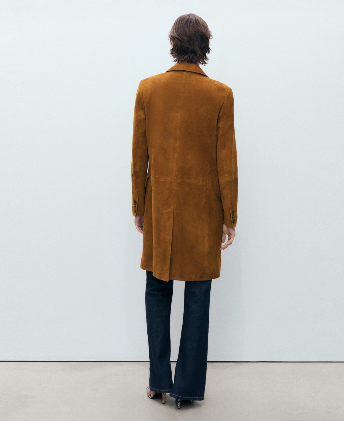 Mango Women's Lapelled Suede Coat