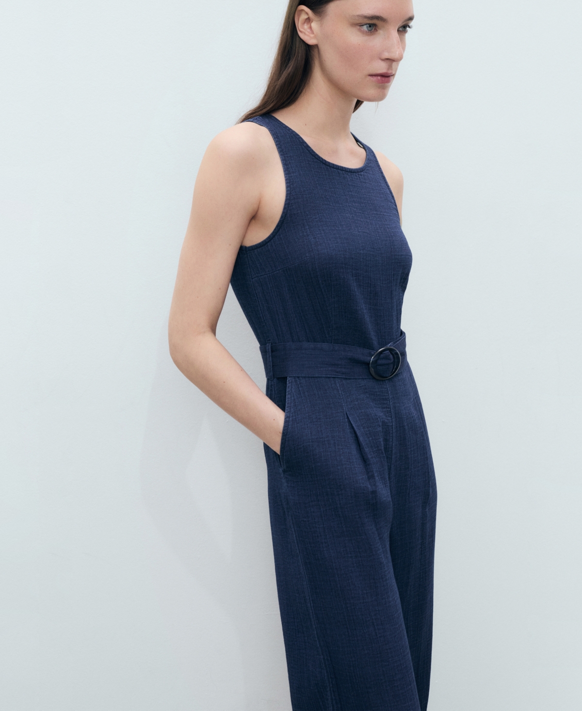 Shop Mango Women's Long Soft Denim Jumpsuit
