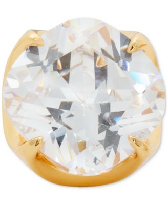 Gold-Tone Cubic Zirconia Flower Stud Earrings