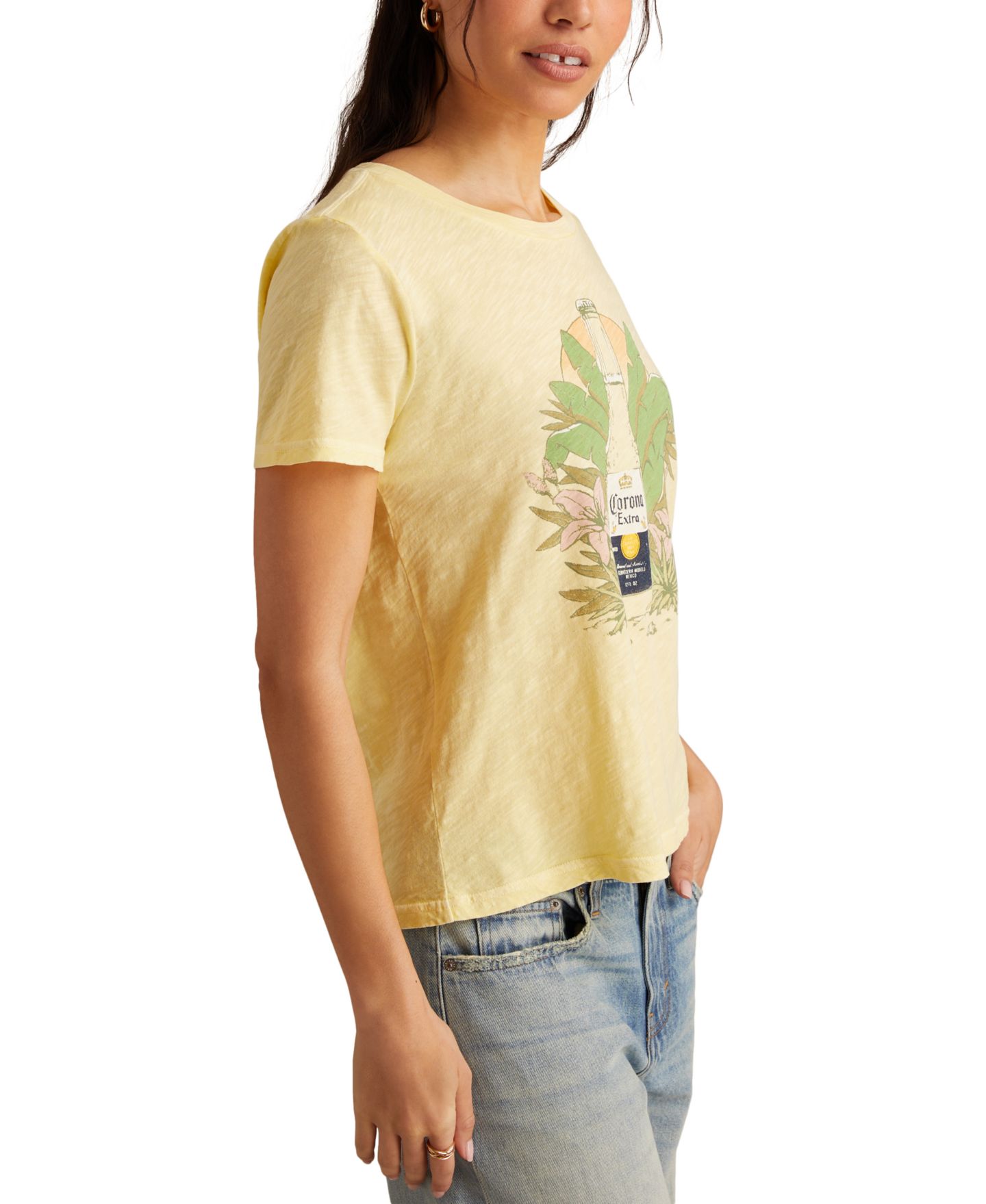 Женская футболка Lucky Brand Cotton Tropical Corona Graphic, цвет: Жёлтый — фото 2