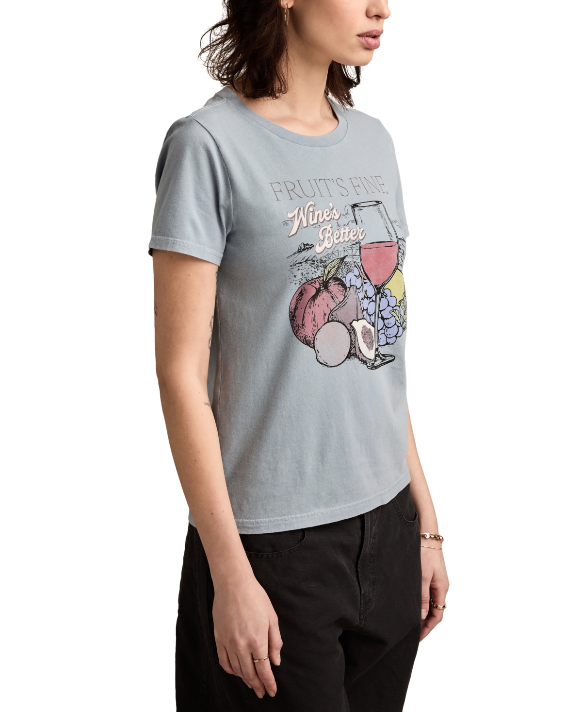 LUCKY BRAND WOMEN'S COTTON FRUIT IS FINE GRAPHIC T-SHIRT 