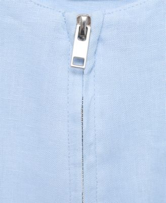 Women's Pocketed Cropped Linen Jacket