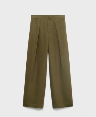 Women's Linen-Blend Straight-Fit Pants