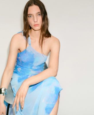 Women's Asymmetrical Floral Scarf Dress