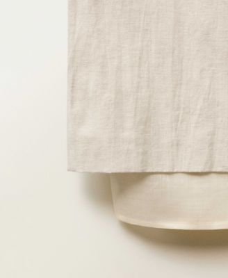 Women's Combined Linen Blend Midi Skirts