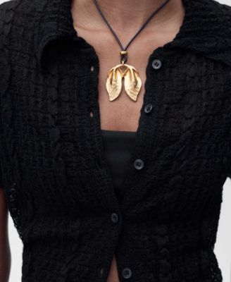 Women's Textured Polo-Neck Cardigan