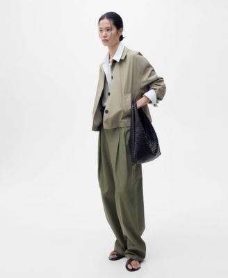 Women's Belted Wide Leg Cotton Pants