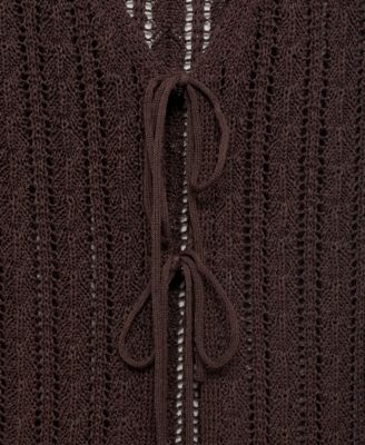 Women's Openwork Bow Closure Knit Vest