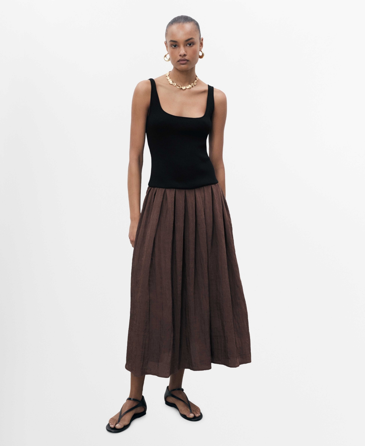 Shop Mango Women's Combined Fabric A-line Dress