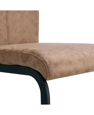 Streamdale Textured Wood MDF Dining Table Set, 4 Fabric Chairs (67"x36