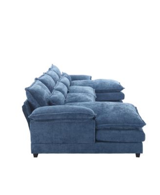 1 Pc Chenille Fabric Sectional Sofa U-Shape Modern Large Living Room Seating