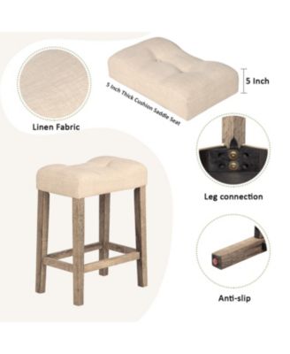 Bar Table Set with 3 Stools & Power Outlet