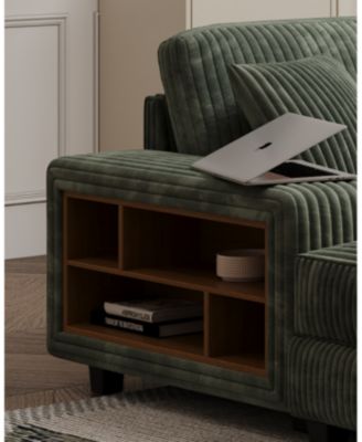 Corduroy U-Shaped Sofa, 4 Seat Sofa Bed, Modern Living Room