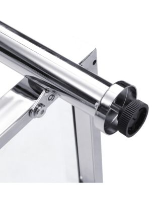 Chrome & Acrylic Glass Sofa Table with Storage Shelves