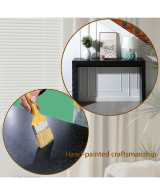 Modern Black Ribbed Console Table