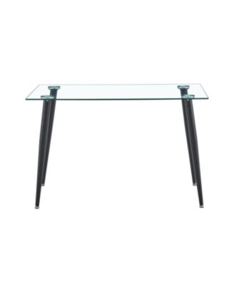 Glass Dining Table with Black Base Refined Versatility