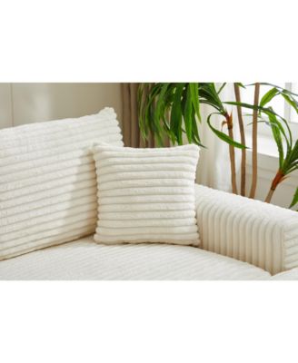 Streamdale Modern Sectional Couch, 2 Pieces Corduroy Couch Cushion Covers, Soft Stretch Sofa Slipcovers with 2pcs Pillows