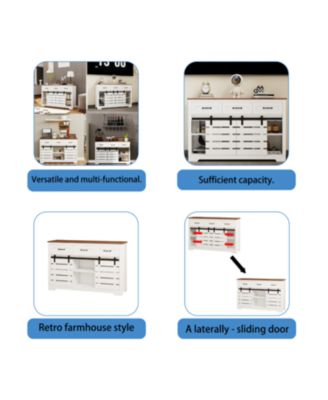 Streamdale 53" Farmhouse Buffet Cabinet with Sliding Barn Doors and Drawers