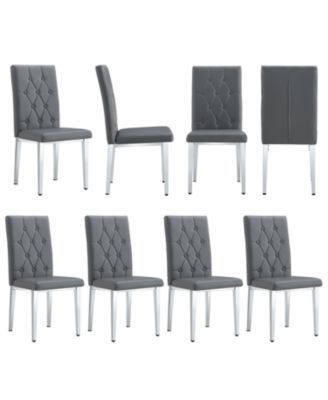 Streamdale 8-Piece Gray Armless Dining Chairs Elegance Meets Vintage