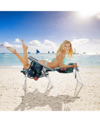 2 Pieces Folding Backpack Beach Chair with Pillow