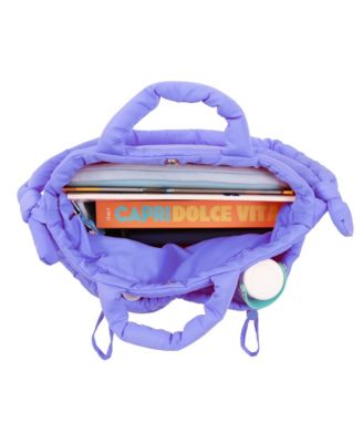 Puffy Convertible Tote with Adjustable Handles and Spacious Compartments