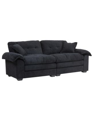 Chenille Recliner Sofa with Pillows & Memory Foam