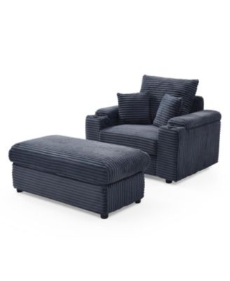 Streamdale Oversized Accent Chair with Matching Ottoman