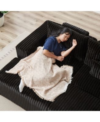 1 Pc   Plush Corduroy Oversized, Cloud Plush, Lounge Chaise   Sectional Sofa