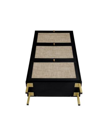 Rattan 3 Door Shoe Rack, Freestanding Modern Shoe Storage Cabinet, for Entryway