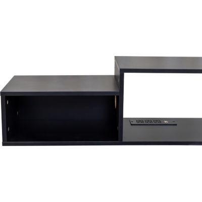 65.35in Wall Mounted Floating TV Stand with 20 Color LEDs and Charging Station