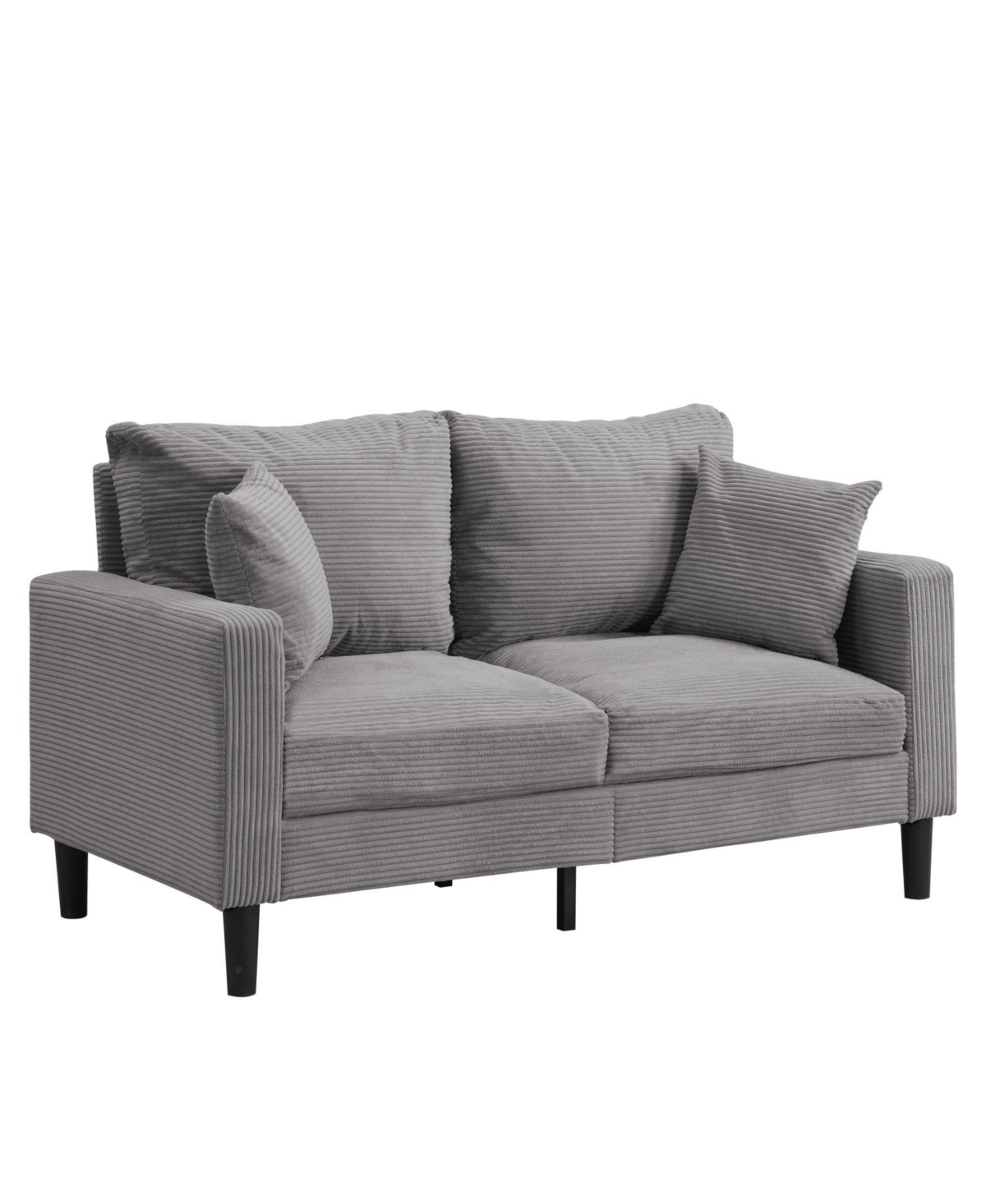 High Resilience 57" Loveseat Sofa, Modern Upholstered Sofa, Light Gray