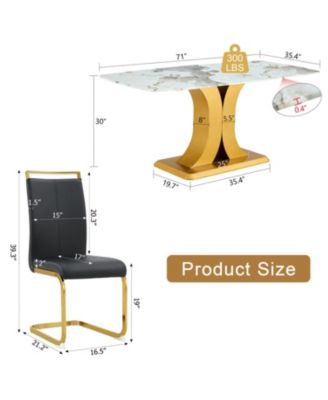 9 PC 71" metal  Pandora Glass Dining Set