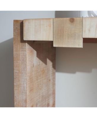 Rustic Modern Manufactured Wood Console Table with Step-Block Design