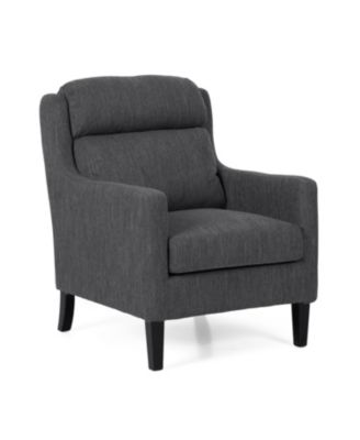 Streamdale 1 Pc. Charcoal Fabric Upholstered Waterfall Back Tapered Rubberwood Leg Contemporary Club Chair