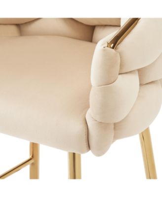 Streamdale Modern Counter Stools Set of 2, Beige, with Footrest