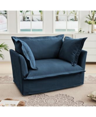 Set of 1   Chenille Armchair with Ample Cushioning