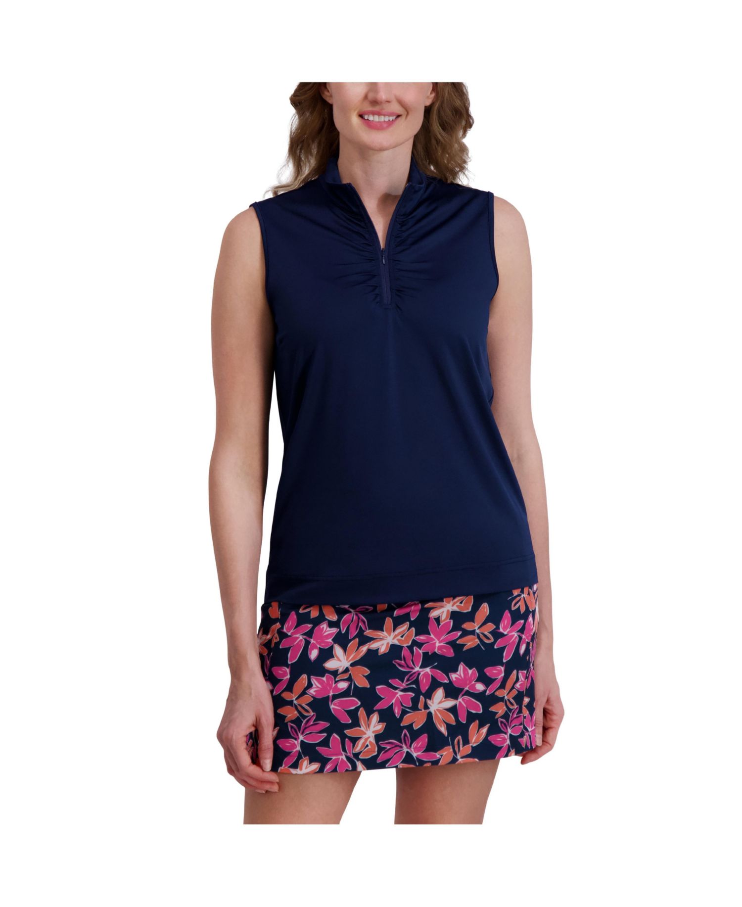 Women's SLEEVELESS RUCHED FRONT PULLOVER