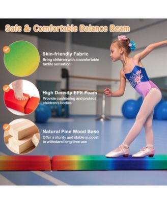 7 Feet Folding Portable Floor Balance Beam with Handles for Gymnasts