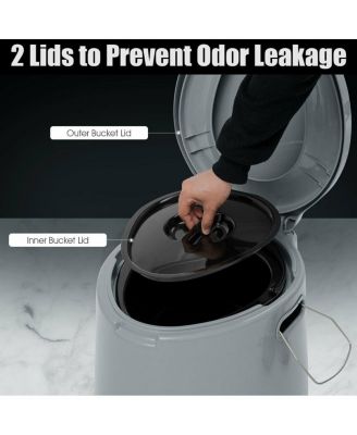 5L Portable Travel Toilet with Paper Holder for Outdoor