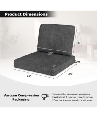 2-Pack Outdoor Patio Cushion Set with Removable Covers