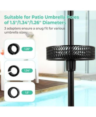 Patio Umbrella Table Tray Adjustable with Storage and Umbrella Poles