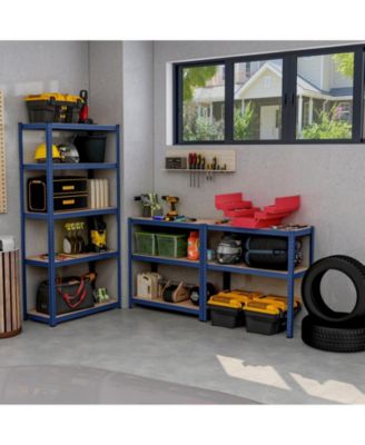 5-Tier Heavy Duty Metal Shelving Unit with 2000 LBS Total Load Capacity-Blue