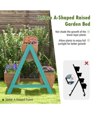 Freestanding Vertical Raised Garden bed with 3 Wooden Planter Boxes