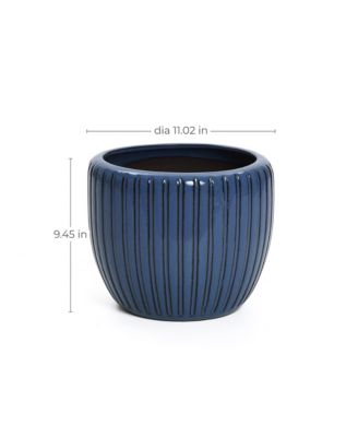 Ribbed Bowl Round Ceramic Decorative Planter Pot