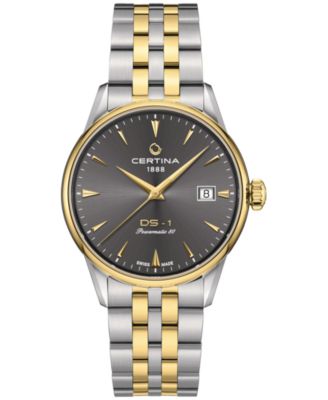 Certina - Unisex Swiss Automatic DS-1 Powermatic 80 Two-Tone Stainless Steel Bracelet Watch 38mm