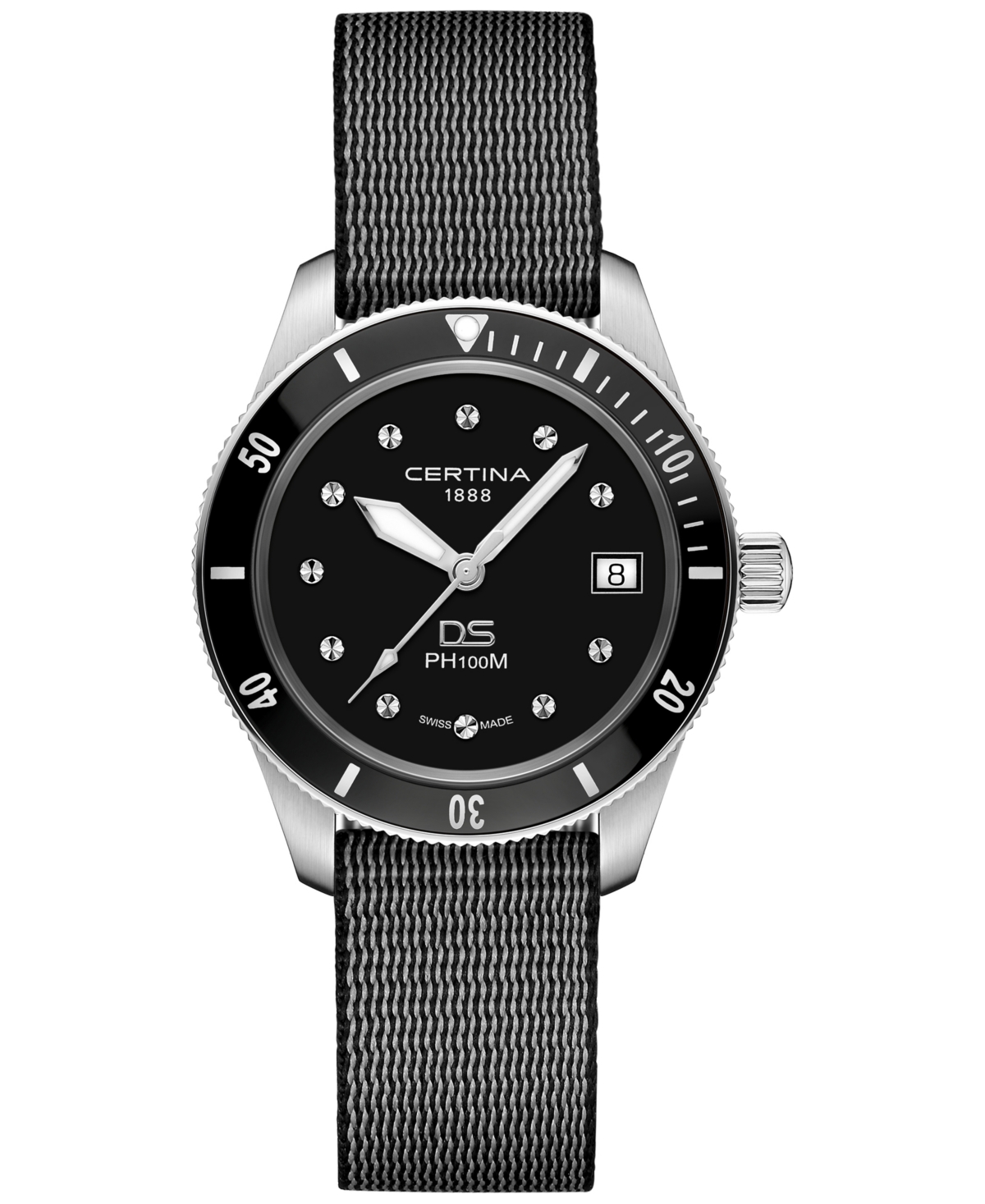Women's Swiss Ds Heritage Black Nylon Strap Watch 38mm - Black