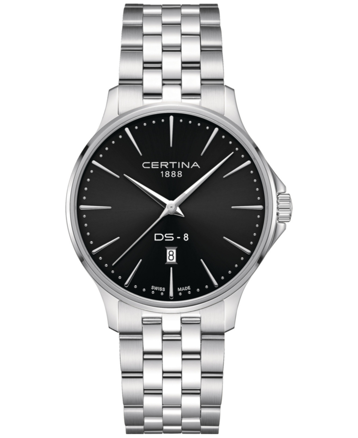 Men's Swiss Ds-8 Stainless Steel Bracelet Watch 40mm - Black