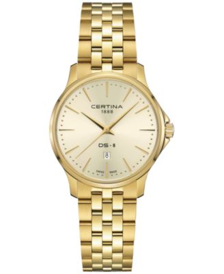 Certina - Women's Swiss DS-8 Gold-Tone Stainless Steel Bracelet Watch 31mm