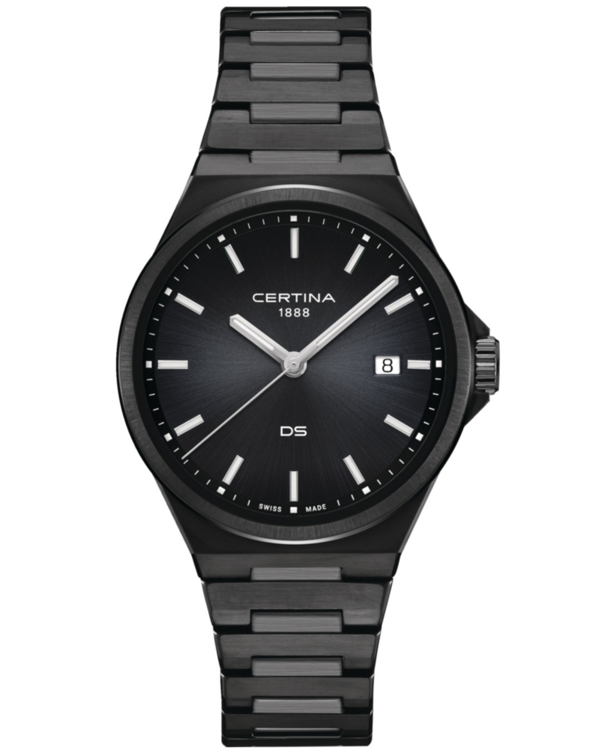 Men's Swiss Ds-7 Black-Tone Stainless Steel Bracelet Watch 39mm - Black
